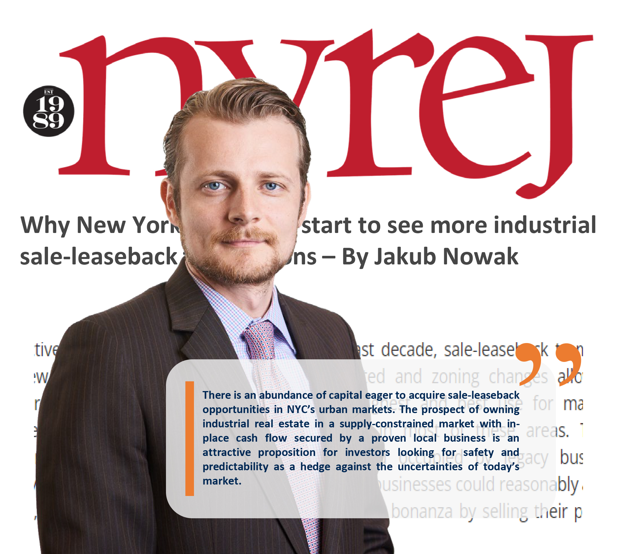 Why New York City could start to see more industrial sale-leaseback transactions - by Jakub Nowak